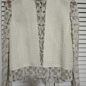Elie Tahari White Lace Trim Decorative Detail